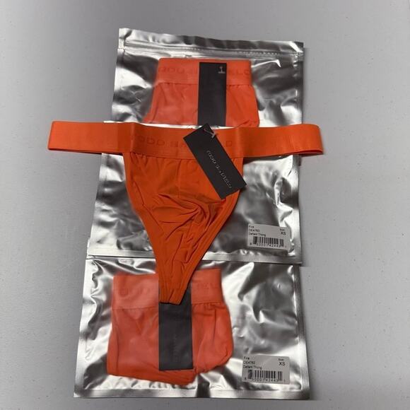 Todd Sanfield Thong men's XS Orange LOT of 3 Underwear String Stretch Solid NEW - Picture 1 of 3